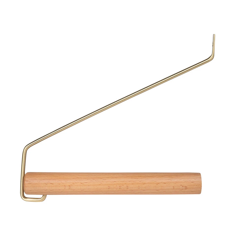 QUVIO Wandhaak Met Hout En Metaal - Goud + Lichthout 5 QUVIO Wandhaak Met Hout En Metaal - Goud + Lichthout - Afbeelding 3