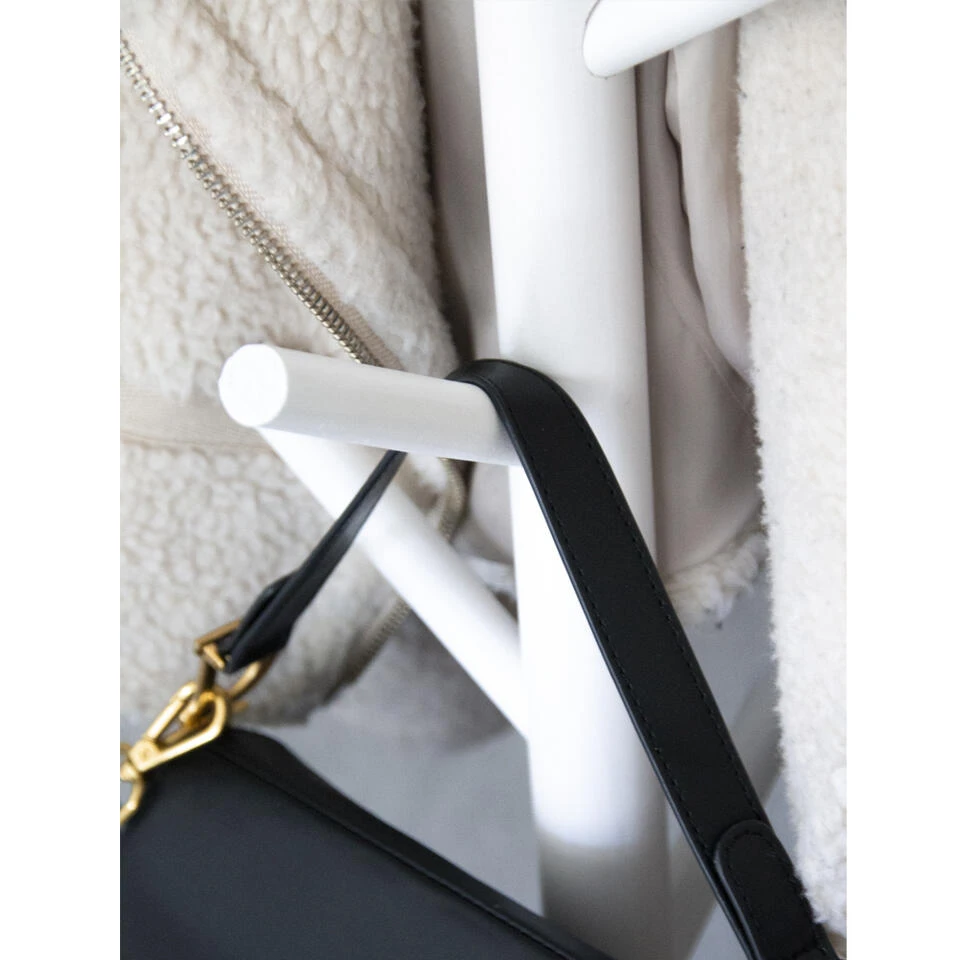 QUVIO Staande Kapstok Hout Wit 6 QUVIO Staande Kapstok Hout Wit - Afbeelding 4