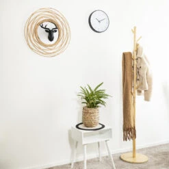 QUVIO Staande Kapstok Hout - Licht Bruin -Opslag Meubelwinkel 1000071832 0102