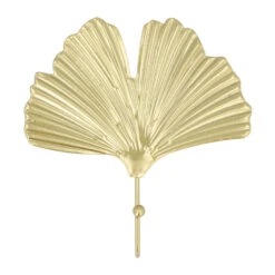 QUVIO Wandhaak Ginkgo Blad - Metaal - Goud