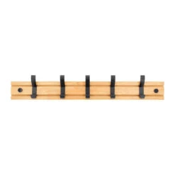 QUVIO Kapstok Bamboo Verschuifbare Haken Hout -Opslag Meubelwinkel 1000071847 0103