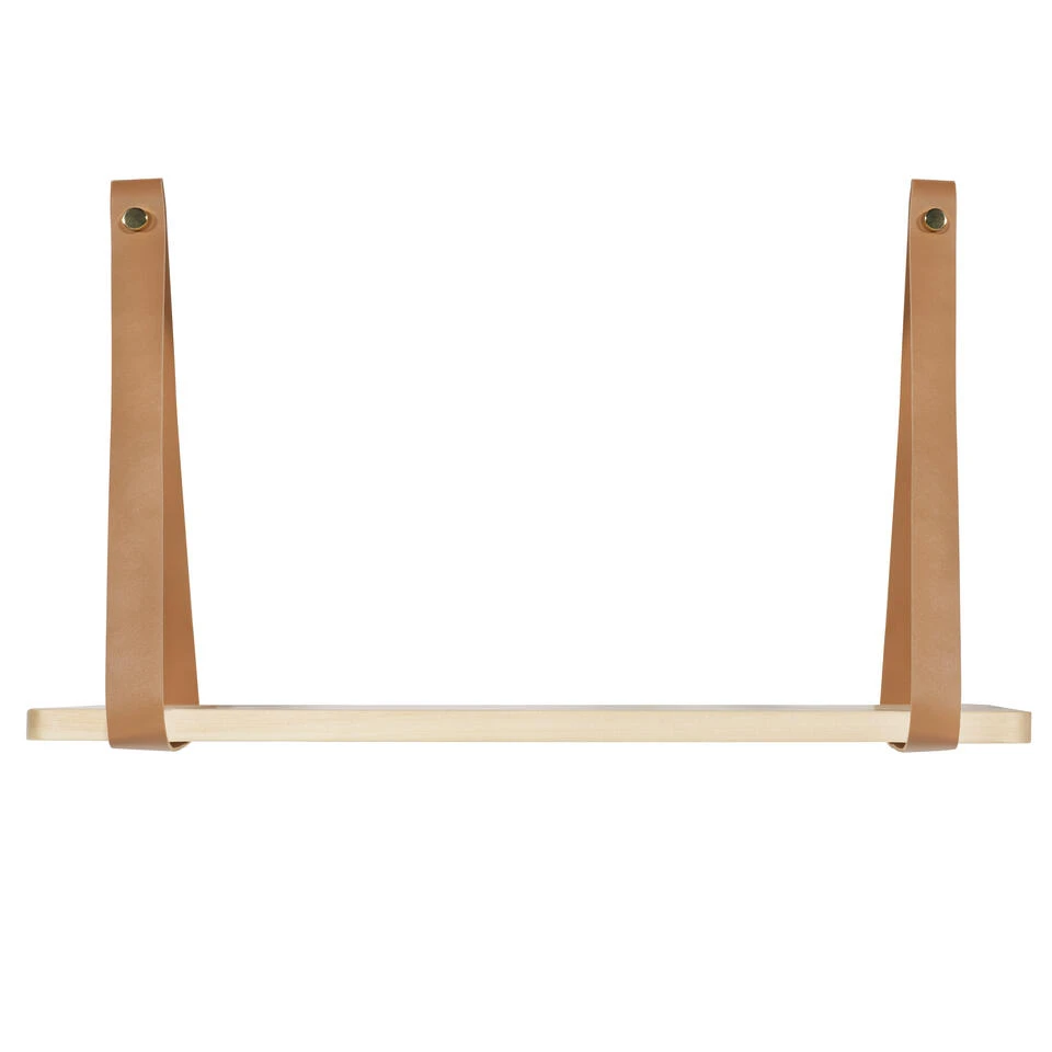 QUVIO Wandplank Met PU Leren Bandjes - S 5 QUVIO Wandplank Met PU Leren Bandjes - S - Afbeelding 3