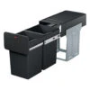 Hailo Tandem Inbouwprullenbak - 2x14L - Zwart -Opslag Meubelwinkel 1000073484