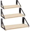 ACAZA Set Van 3 Wandplanken - 30, 35 En 40 Cm Lang - Licht Bruin -Opslag Meubelwinkel 1000073989