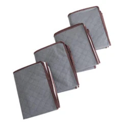 ACAZA Set Van 4 Opvouwbare Opbergtassen - Grijs 8 ACAZA Set Van 4 Opvouwbare Opbergtassen - Grijs -Opslag Meubelwinkel 1000073996 0102