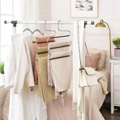 ACAZA Set Van 4 Broekenhangers - Voor 5 Broeken Per Stuk -Opslag Meubelwinkel 1000073998 0101