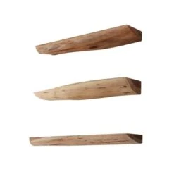 Industriële Wandplanken Durris 60 Cm Set Van 3 - 13x60x4 Cm - Hout - Bruin -Opslag Meubelwinkel 1000074117 0102