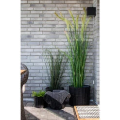 Giga Meubel Rotan Bloemenmand Set Van 4 - Rotan - Zwart - Mand Bogor -Opslag Meubelwinkel 1000074119 0102