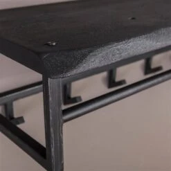 Industriële Kapstok Yme Acaciahout Metaal - 30x100x27 Cm - Hout - Zwart 8 Industriële Kapstok Yme Acaciahout Metaal - 30x100x27 Cm - Hout - Zwart -Opslag Meubelwinkel 1000074804 0102