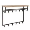 Industriële Kapstok Teun 12 Haken Acaciahout - 33x100x80 Cm - Hout - Bruin -Opslag Meubelwinkel 1000074807