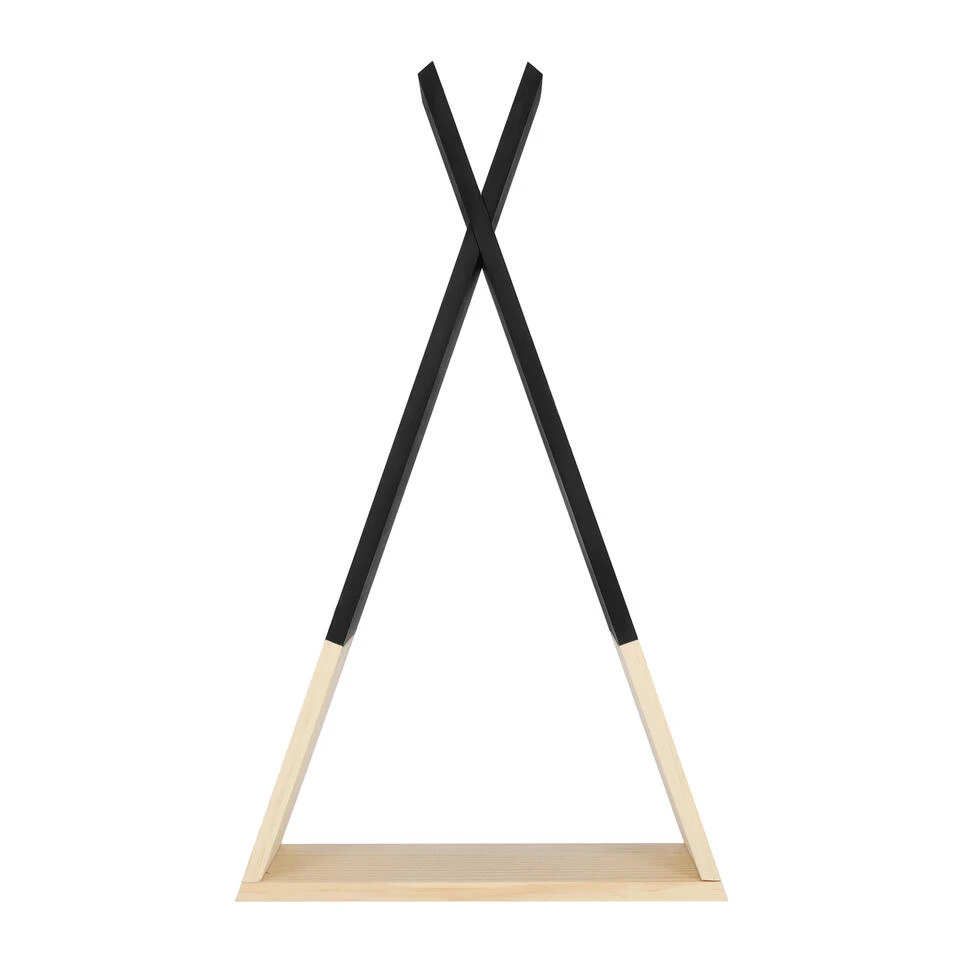 QUVIO Wandplank Driehoek -Hout - Zwart 5 QUVIO Wandplank Driehoek -Hout - Zwart - Afbeelding 3