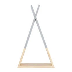 QUVIO Wandplank Driehoek -Hout - Grijs -Opslag Meubelwinkel 1000074809 0102