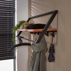 Leona Kapstok 6 - Hout - Bruin -Opslag Meubelwinkel 1000076582 0102