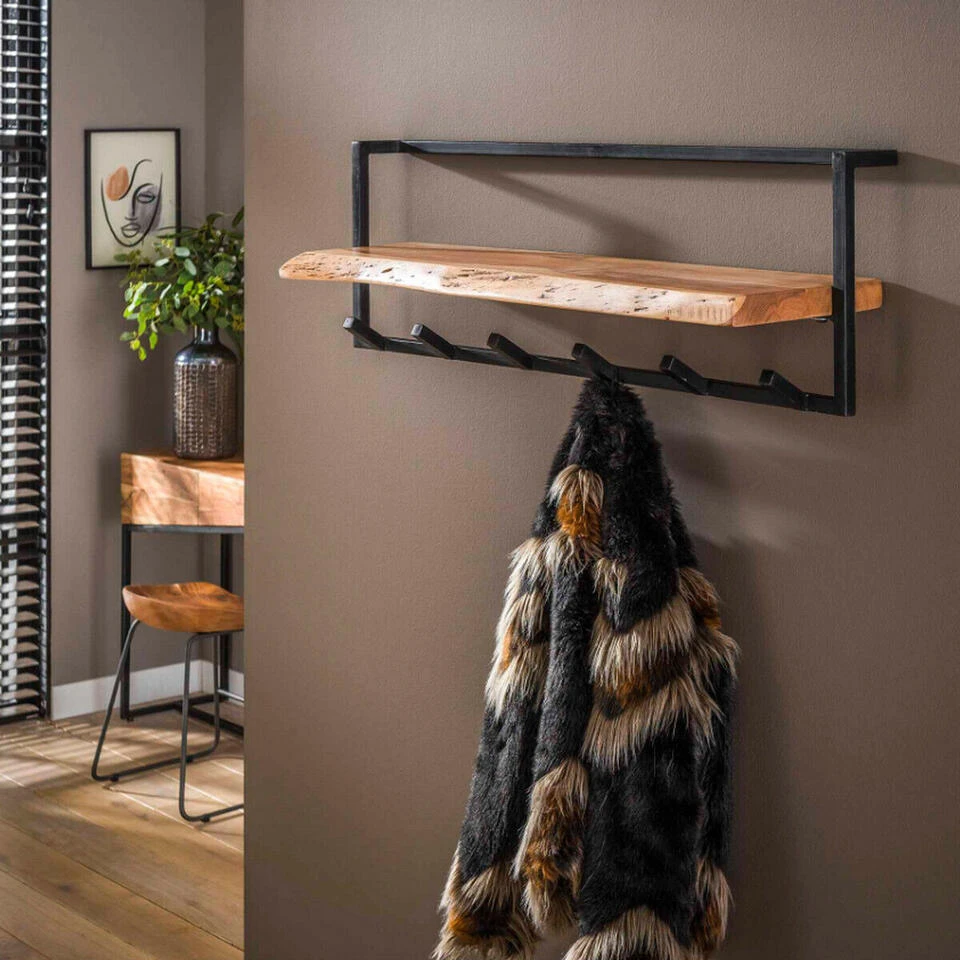 Woody Kapstok Metaal - Hout - Bruin 4 Woody Kapstok Metaal - Hout - Bruin - Afbeelding 2