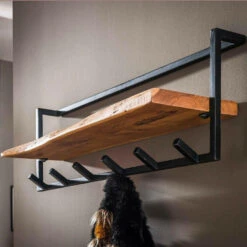 Woody Kapstok Metaal - Hout - Bruin 9 Woody Kapstok Metaal - Hout - Bruin -Opslag Meubelwinkel 1000076586 0103
