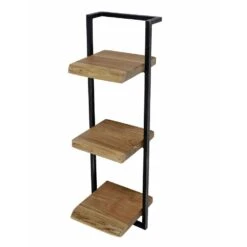 Woody Metaal Wandplank - Hout - Bruin