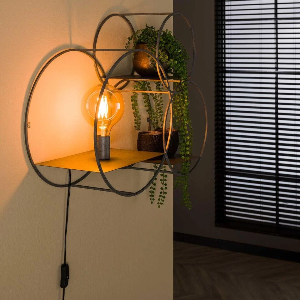 Wietse Wandschap Rond - Metaal - Grijs 4 Wietse Wandschap Rond - Metaal - Grijs - Afbeelding 2