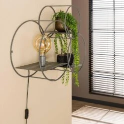 Wietse Wandschap Rond - Metaal - Grijs 8 Wietse Wandschap Rond - Metaal - Grijs -Opslag Meubelwinkel 1000076610 0102