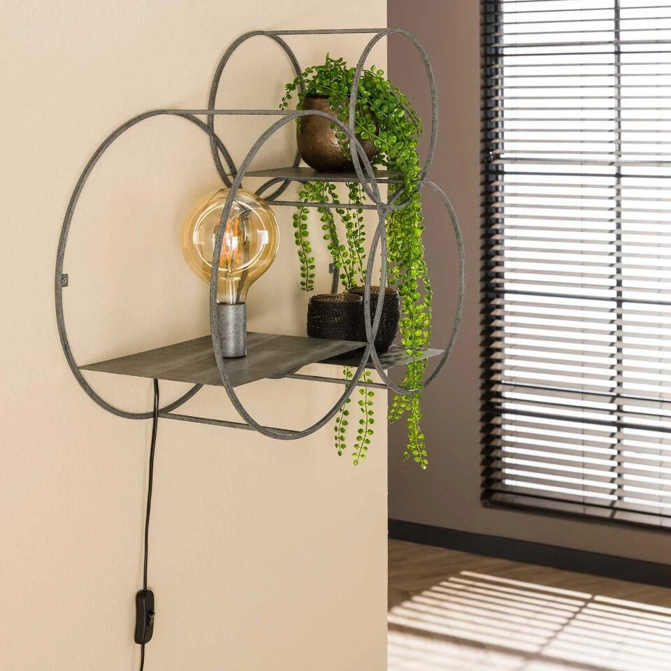 Wietse Wandschap Rond - Metaal - Grijs 5 Wietse Wandschap Rond - Metaal - Grijs - Afbeelding 3