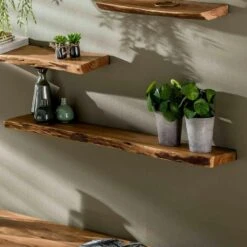 Wandplank Edwin 120cm - Hout - Bruin -Opslag Meubelwinkel 1000076611 0101