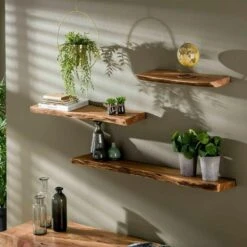 Wandplank Edwin 120cm - Hout - Bruin -Opslag Meubelwinkel 1000076611 0102