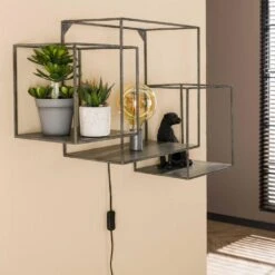 Wietse Wandschap Vierkant - Metaal - Grijs -Opslag Meubelwinkel 1000076614 0102