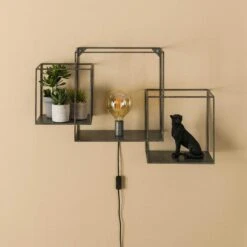 Wietse Wandschap Vierkant - Metaal - Grijs -Opslag Meubelwinkel 1000076614 0103