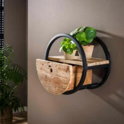 Wandschap Hardy Met - Hout - Bruin -Opslag Meubelwinkel 1000076619 0102