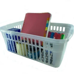 Whitefurze Opbergmand/kastmandje - Kunststof - Transparant - 45 X 31 X 18 Cm -Opslag Meubelwinkel 1000077078 0101