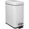 5Five - Prullenbak/pedaalemmer Wit Rvs Metaal 5 Liter - 14x29x30 Cm -Opslag Meubelwinkel 1000079445
