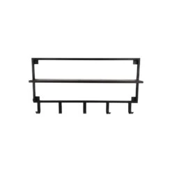 HSM Collection Kapstok Mango - 8.5 X36 Cm - Hout, Zwart -Opslag Meubelwinkel 1000081061 0103