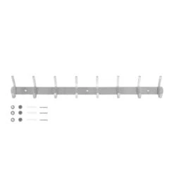 QUVIO Kapstok Met 8 Haken - RVS - Zilver -Opslag Meubelwinkel 1000083566 0103