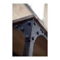 Rootsmann Stellingkast Op Wielen - Zwart Metaal & Hout - Metaal -Opslag Meubelwinkel 1000084435 0103