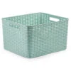 Forte Plastics Opbergmand - Gevlochten - Kunststof Groen - 34x40x23cm -Opslag Meubelwinkel 1000084548