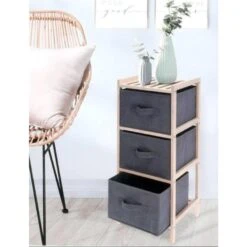 H&S Collection Ambiance - Opbergkast Met 3 Opbergboxen - 65 X 27.5 Cm 7 H&S Collection Ambiance - Opbergkast Met 3 Opbergboxen - 65 X 27.5 Cm -Opslag Meubelwinkel 1000084585 0101