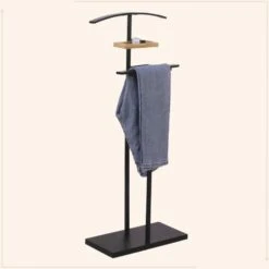 MISOU Dressboy Kledingstandaard Kledinghouder Zwart 114 Cm Bamboe En Metaal -Opslag Meubelwinkel 1000085652 0101