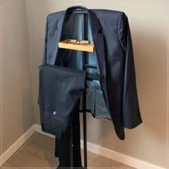 MISOU Dressboy Kledingstandaard Kledinghouder Zwart 114 Cm Bamboe En Metaal -Opslag Meubelwinkel 1000085652 0110