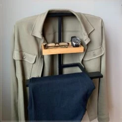 MISOU Dressboy Kledingstandaard Kledinghouder Zwart 114 Cm Bamboe En Metaal -Opslag Meubelwinkel 1000085652 0111