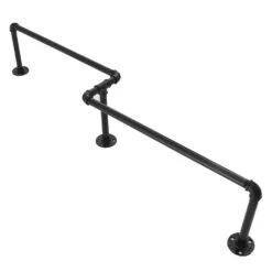 QUVIO Kledingrek Wandmontage Industrieel - Metaal - Zwart -Opslag Meubelwinkel 1000086296 0101