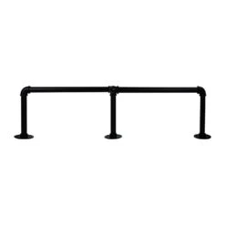 QUVIO Kledingrek Wandmontage Industrieel - Metaal - Zwart -Opslag Meubelwinkel 1000086296 0102