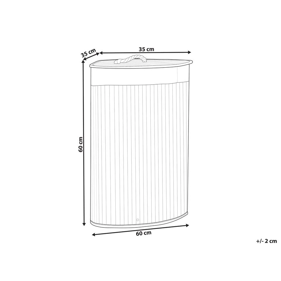 Beliani Mand MATARA - Grijs Bamboehout 4 Beliani Mand MATARA - Grijs Bamboehout - Afbeelding 2