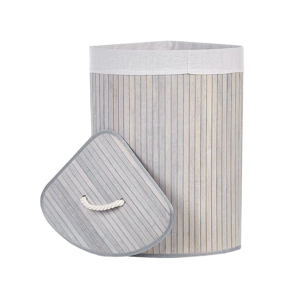Beliani Mand MATARA - Grijs Bamboehout 6 Beliani Mand MATARA - Grijs Bamboehout - Afbeelding 4