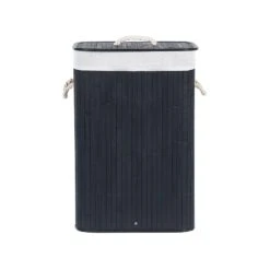 Beliani Mand KOMARI - Zwart Bamboehout -Opslag Meubelwinkel 1000087128 0103