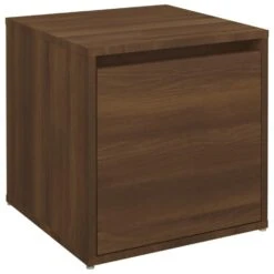 VidaXL Opbergbox Met Lade 40,5x40x40 Cm Bewerkt Hout Bruineikenkleurig