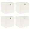 VidaXL Opbergboxen 4 St 32x32x32 Cm Stof Wit 1 VidaXL Opbergboxen 4 St 32x32x32 Cm Stof Wit -Opslag Meubelwinkel 1000088063