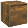 VidaXL Opbergbox Met Lade 40,5x40x40 Cm Bewerkt Hout Gerookt Eiken -Opslag Meubelwinkel 1000088071