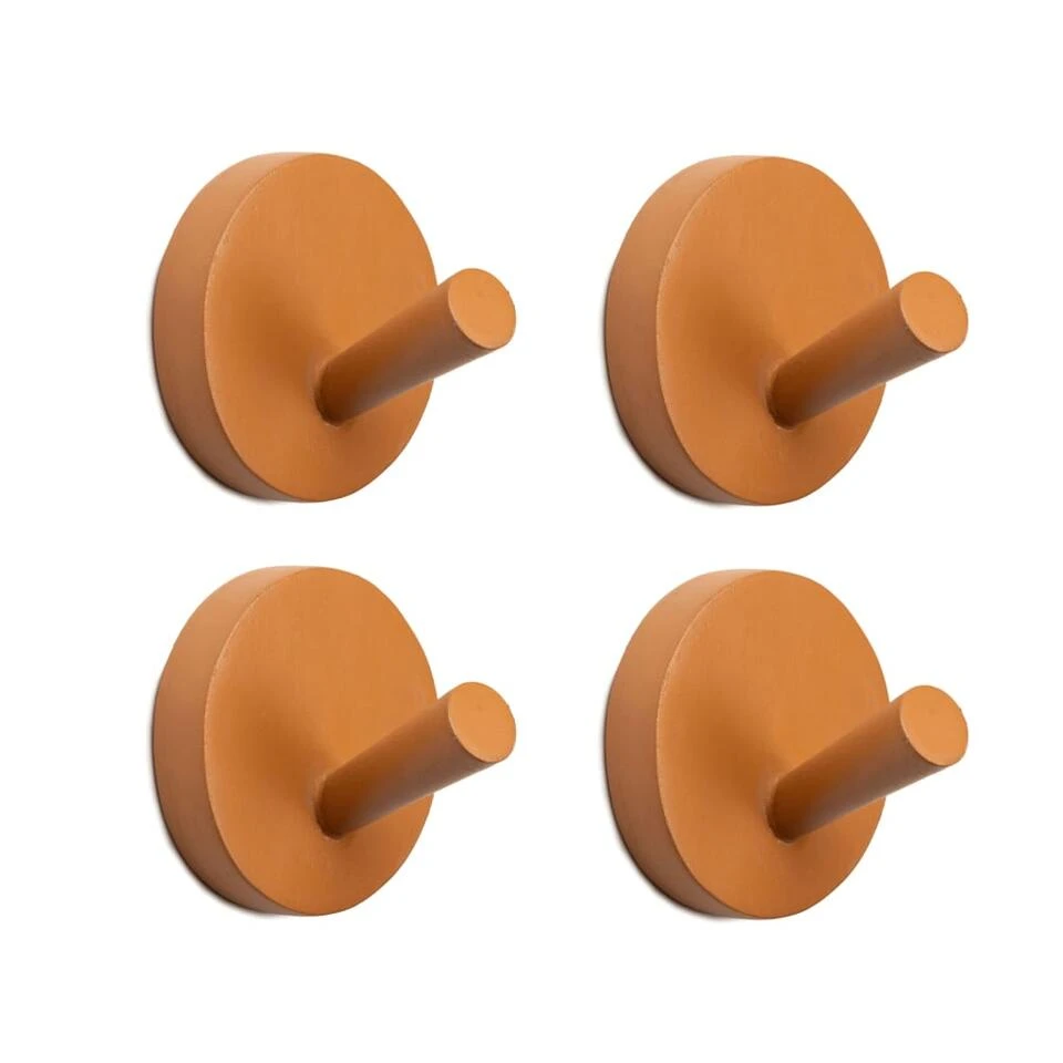 KidsDepot Kapstokhaak Xion 4 St 8 Cm Hout Terracottakleurig 3 KidsDepot Kapstokhaak Xion 4 St 8 Cm Hout Terracottakleurig