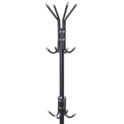 Merkloos Zwarte Staande Kapstok Van Metaal 172 Cm -Opslag Meubelwinkel 1000088129 0101