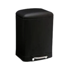 5Five Prullenbak/pedaalemmer - Zwart - Metaal - 6 Liter - 23 X 32 Cm