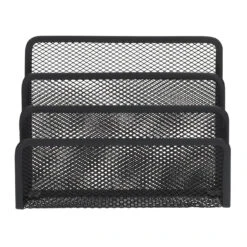 QUVIO Bureau Organizer Mesh - Metaal - Zwart -Opslag Meubelwinkel 1000091601 0102
